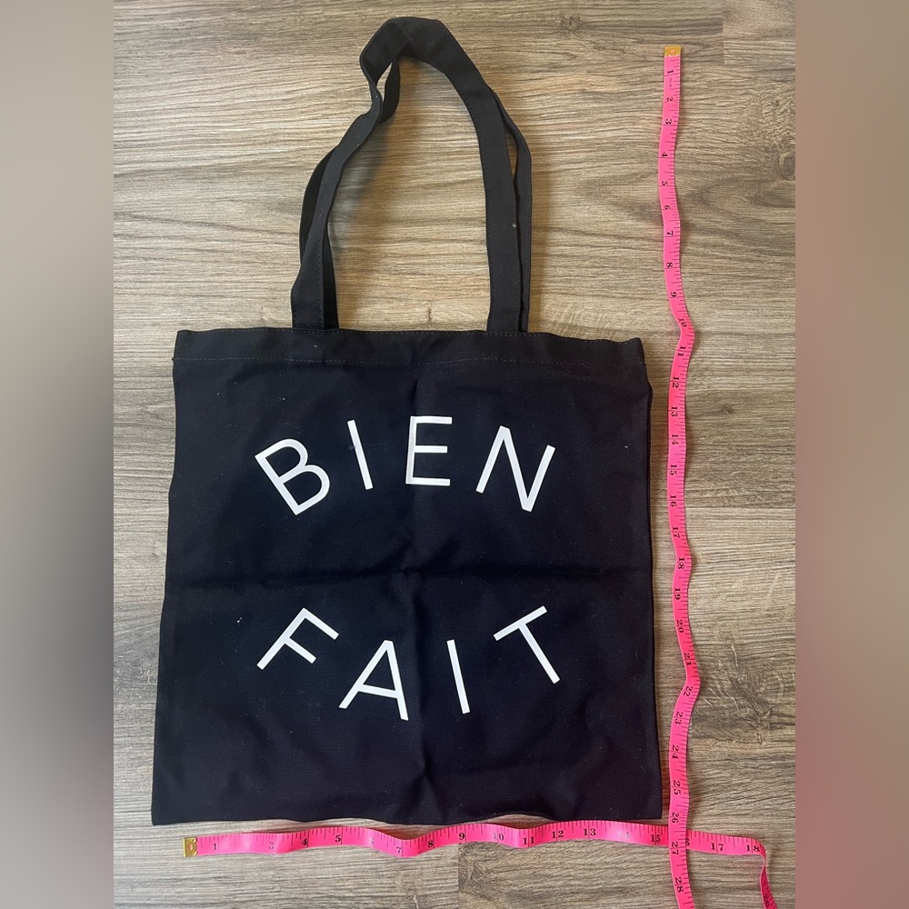 NWOT Madewell Bien Fait 100% Cotton Black Canvas Tote Bag